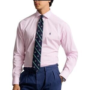 Polo Ralph Lauren Men's Pink Gingham Check Long Sleeve Button Down Shirt XLarge